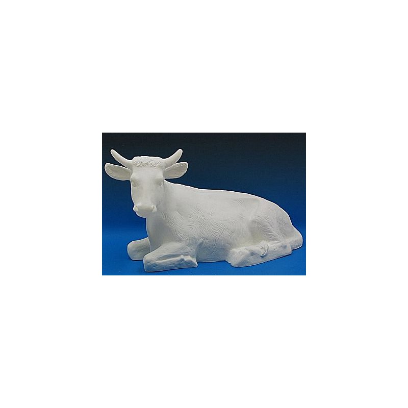 Ox White Vinyl Compo. Outdoor Figurine, 14"H x 30"D x 11"W