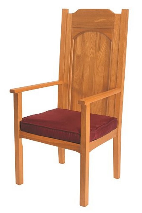 Chaise de Célébrant d'Abbaye, teinture chêne moyen