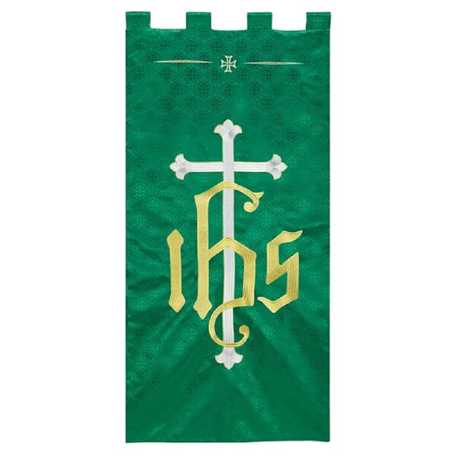 Maltese Jacquard Banner: Green, 24" x 48" (61 x 123 cm) / ea