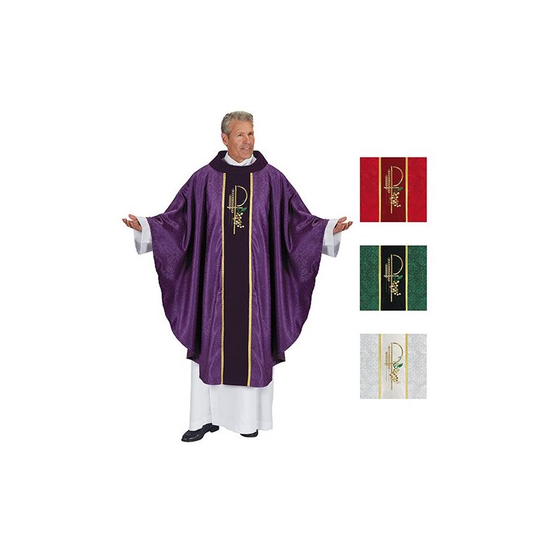 White Chasuble with Velvet Cowl Neck