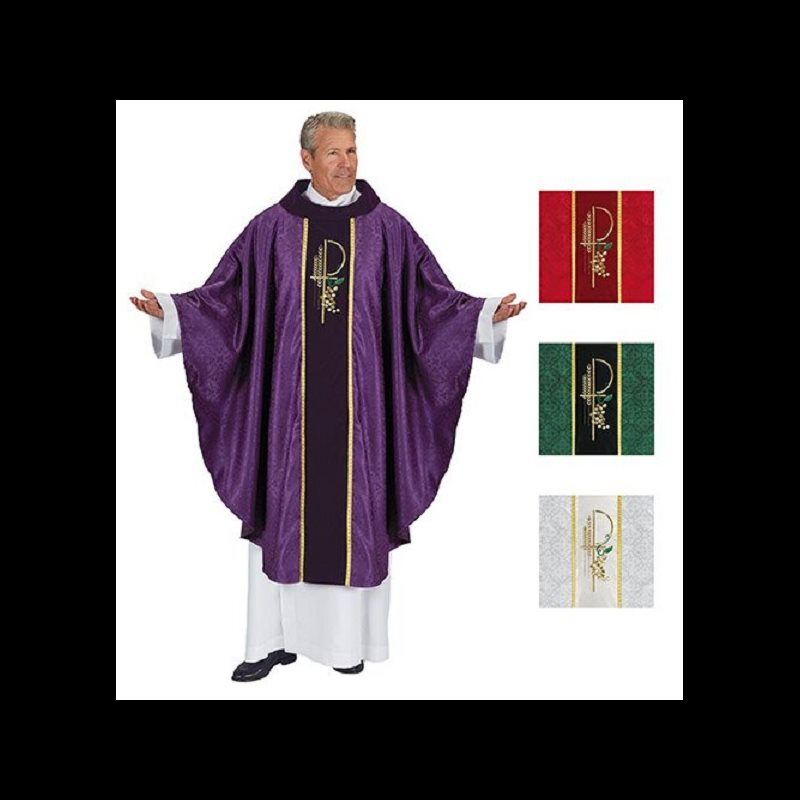 Set of 4 Chasuble with Velvet Cowl Neck