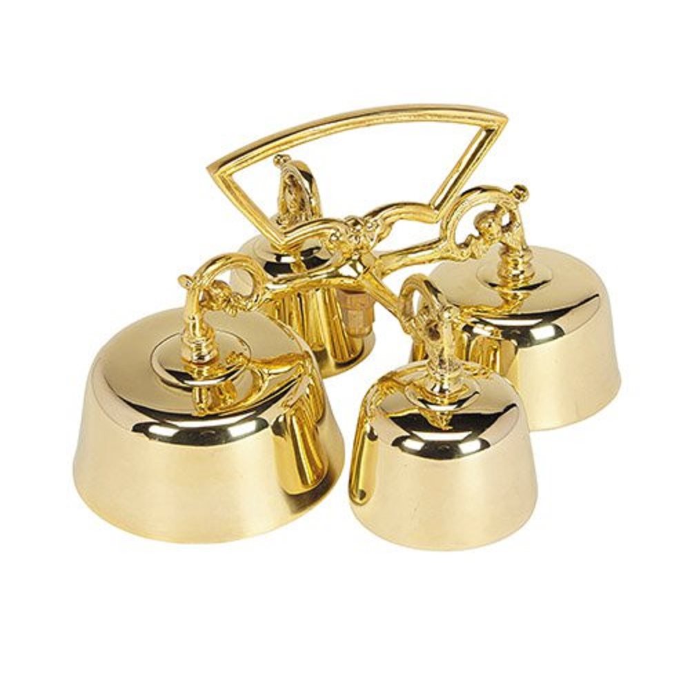 Sanctus Bells, Polished Brass, 4.25" H x 7.5" W
