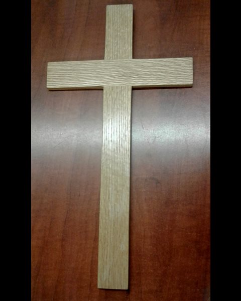 Croix en bois, chêne pâle 17" (43 cm)