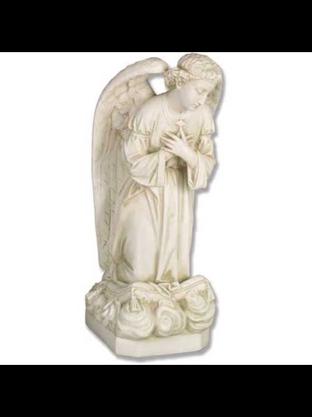 Fiberglass Angel Sorrow Kneeling Cross, 27" (69 cm) Ht.