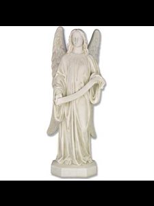 Statue Ext. Ange Bannière Gauche 48" (122 cm) Ht. en FDV