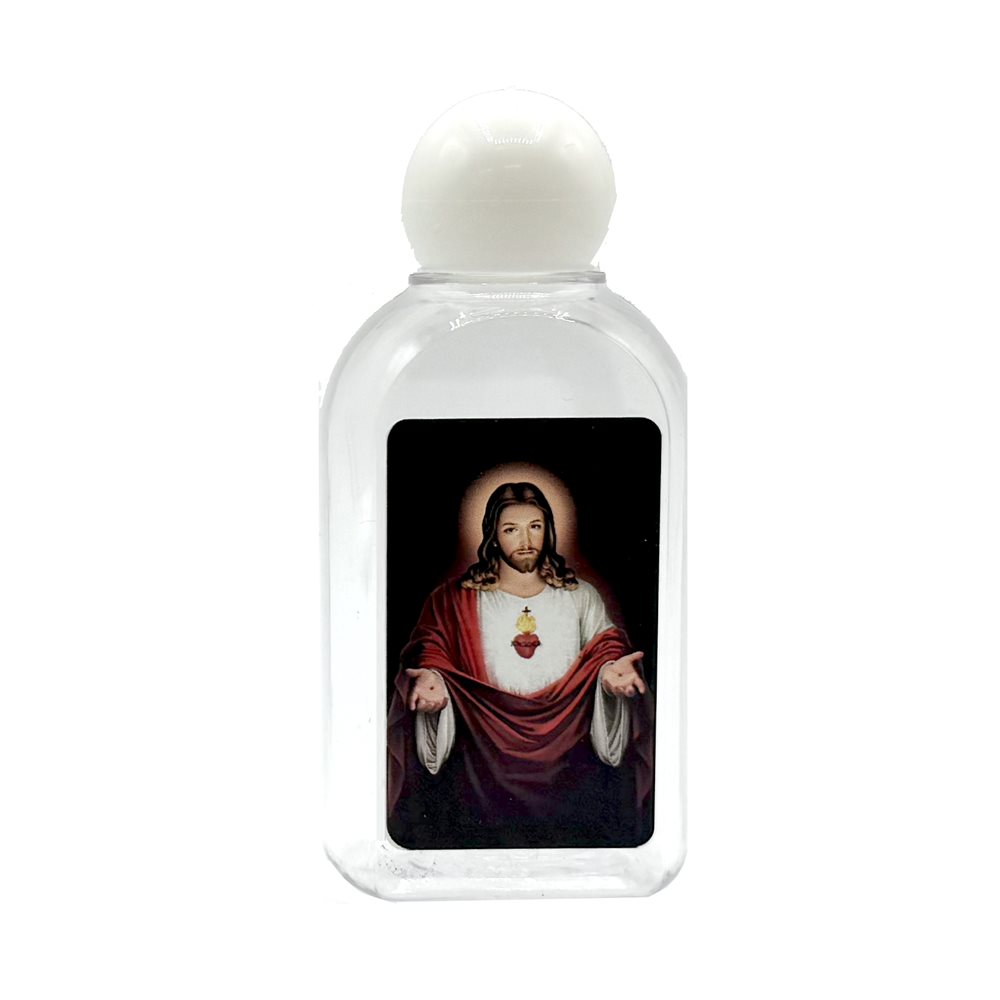 Bouteille eau bénite Sacré Coeur Jésus, 4,5 cm x 9 cm Bouteille eau bénite Sacré Coeur Jésus, 4,5 cm x 9 cm