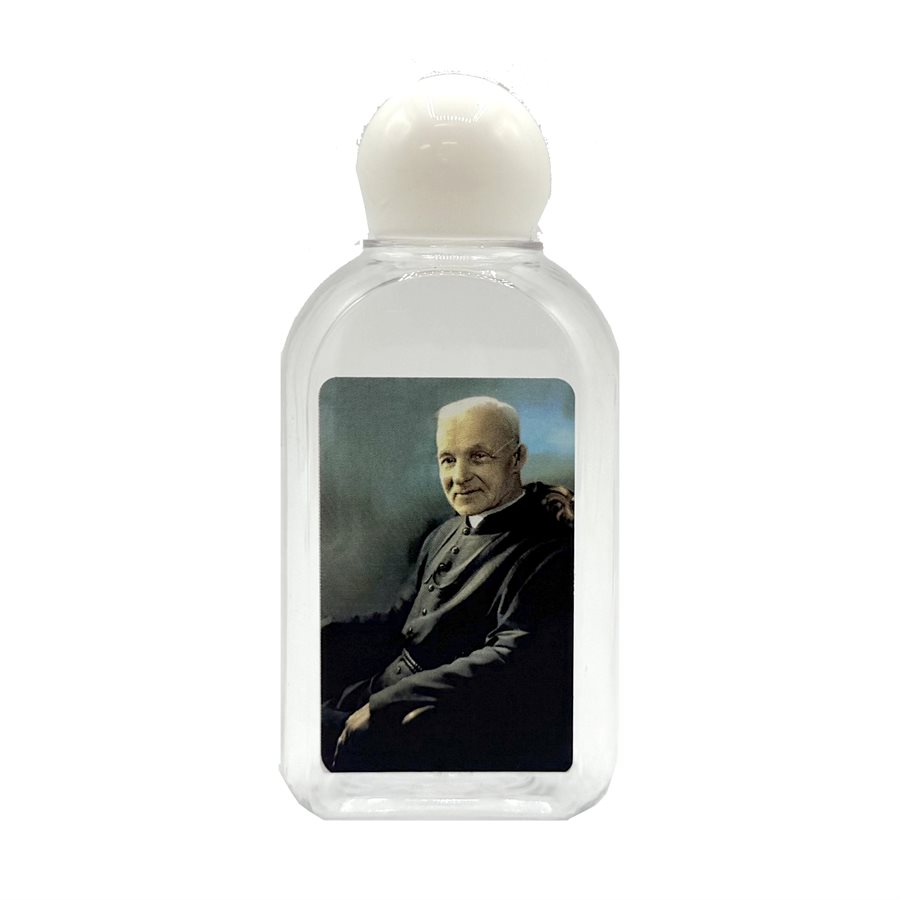 Bouteille eau bénite Frère André, 4,5 cm x 9 cm