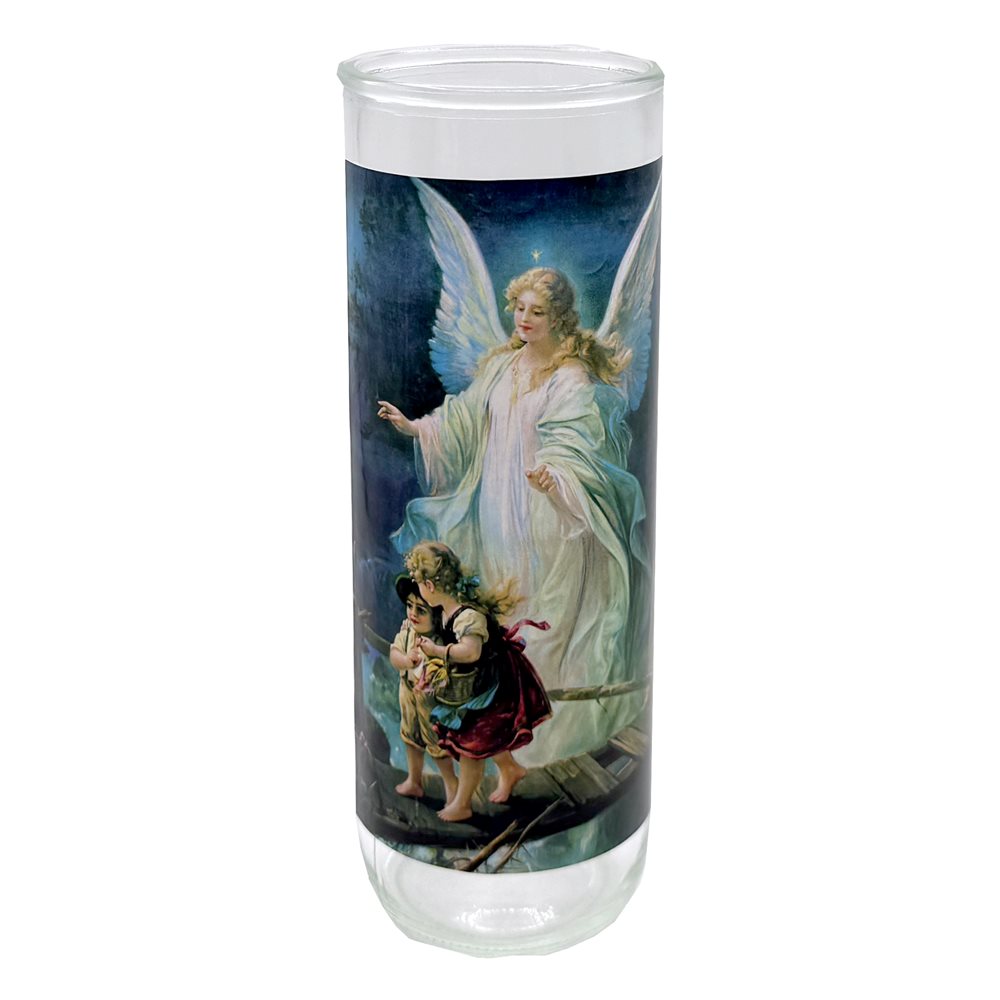 Contenant de verre, Ange Guardien, 7,6 x 21 cm / un Contenant de verre, Ange Guardien, 7,6 x 21 cm / un