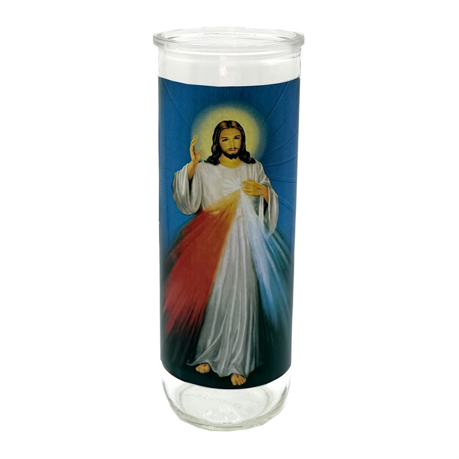 Contenant de verre, Christ miséricordieux, 7,6 x 21 cm / un