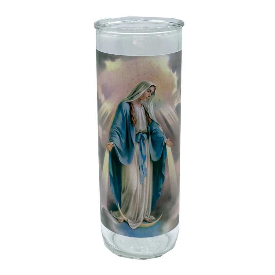 Contenant de verre, Immaculée Conception, 7,6 x 21 cm / un