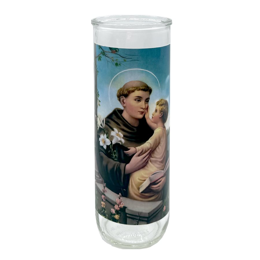 Contenant de verre, Saint Antoine, 7,6 x 21 cm / un