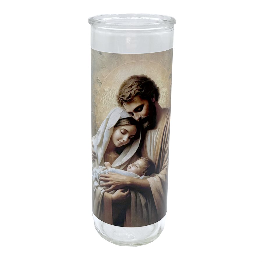 Contenant de verre, Sainte Famille, 7,6 x 21 cm / un