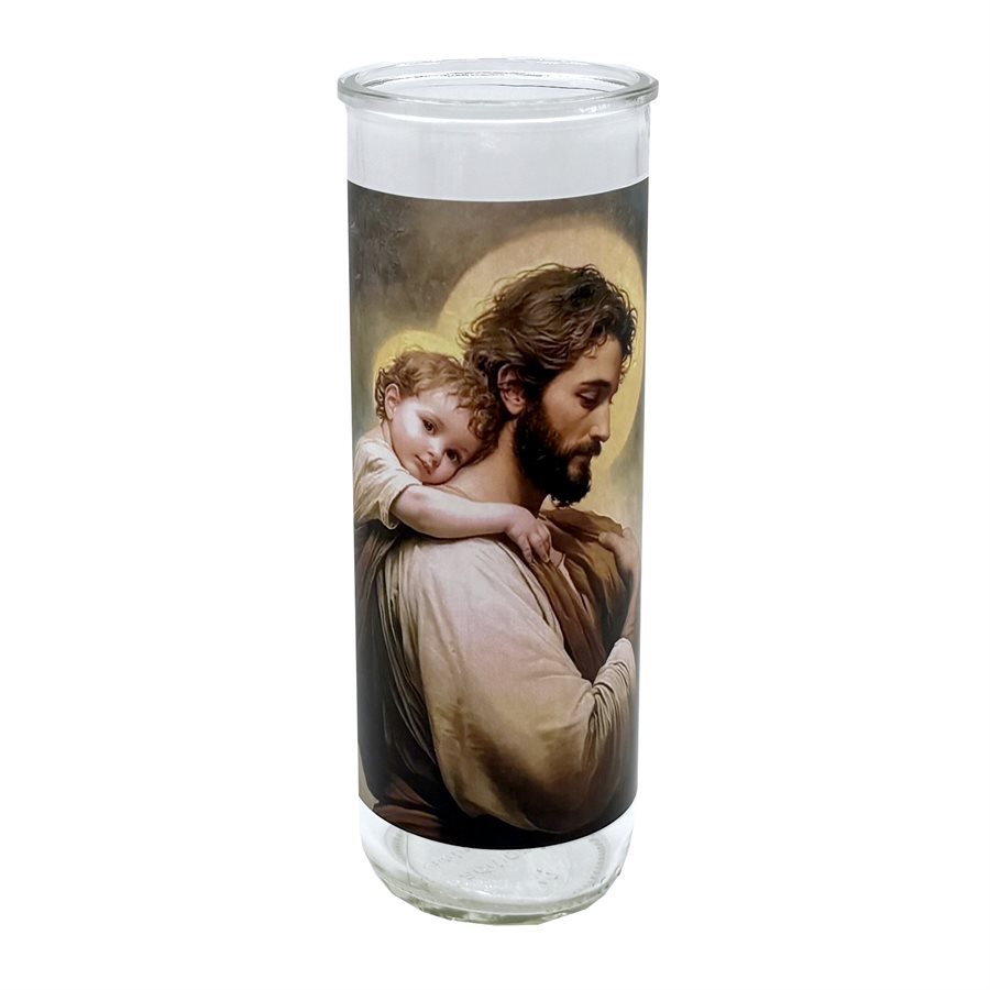 Contenant de verre, Saint Joseph, 7,6 x 21 cm / un