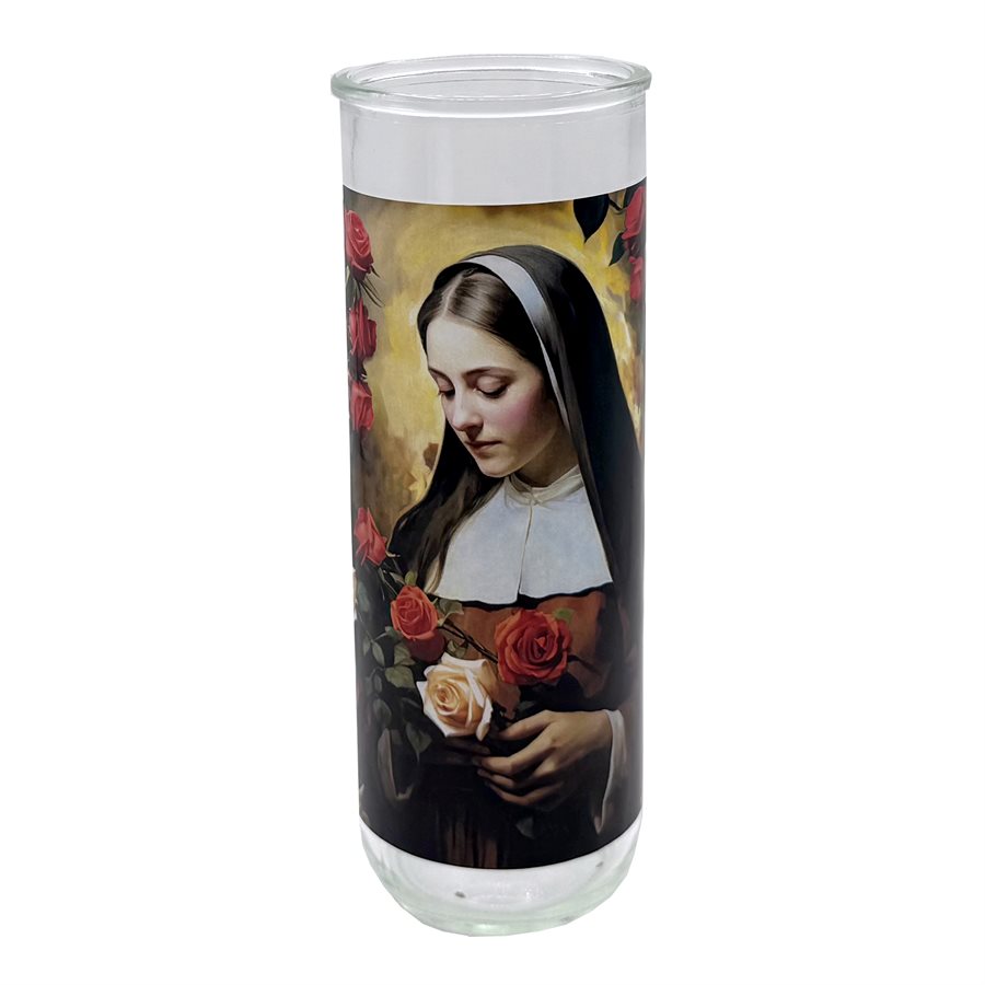 Contenant de verre, Sainte Thérèse, 7,6 x 21 cm / un