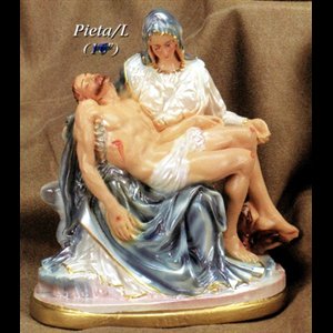 Statue Pieta 7.5" (19 cm) en plâtre fini perlé