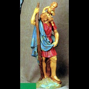 St. Christopher Italian Resin statue, 12" (30.5 cm)