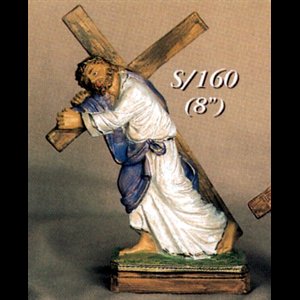 Statue Jésus portant la croix 8" (20 cm) en résine