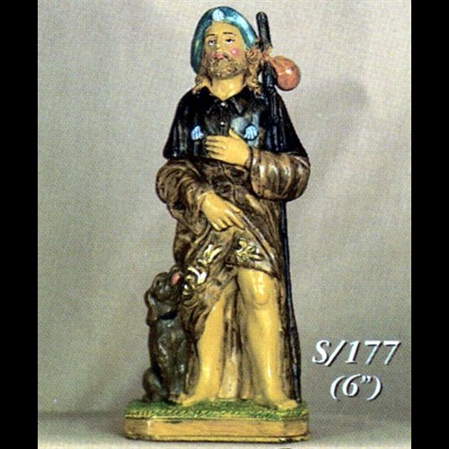 Statue Saint Roch 6" (15 cm) en résine