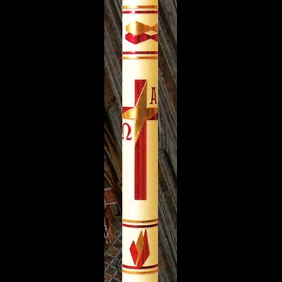 Paschal candle 2 1 / 2" x 36" Virgin Mary Red