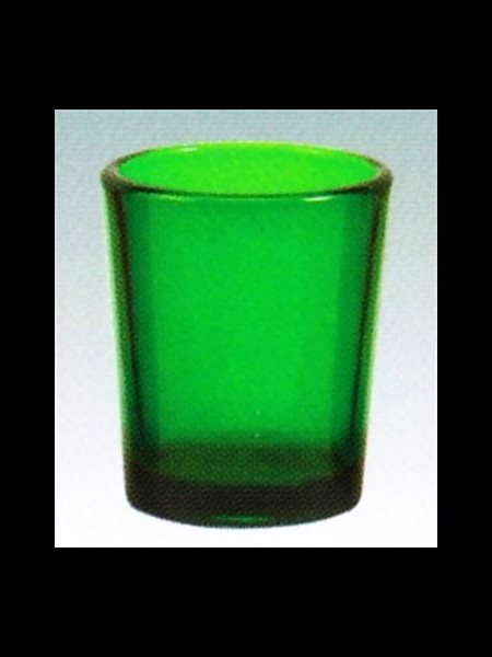 Verre à lampions 15hrs Vert, Hauteur: 2.5" (6.3 cm) / dz
